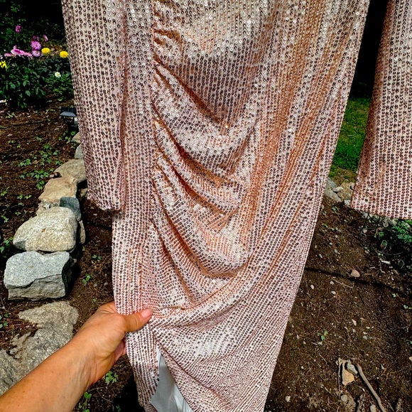 PROM Sequin CHAMPAGNE DRESS - Picture 6 of 14